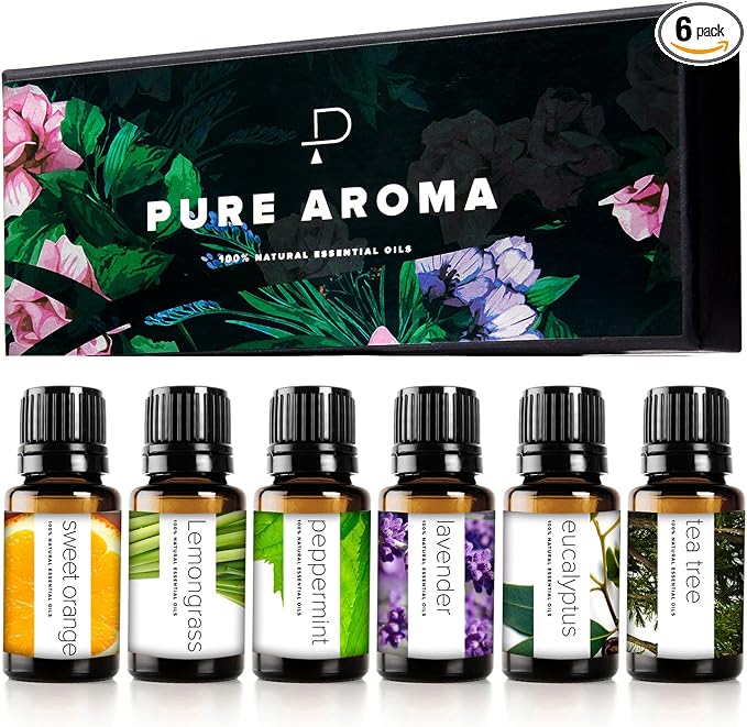 Essential Oils Set by Pure Aroma - 6 Pack